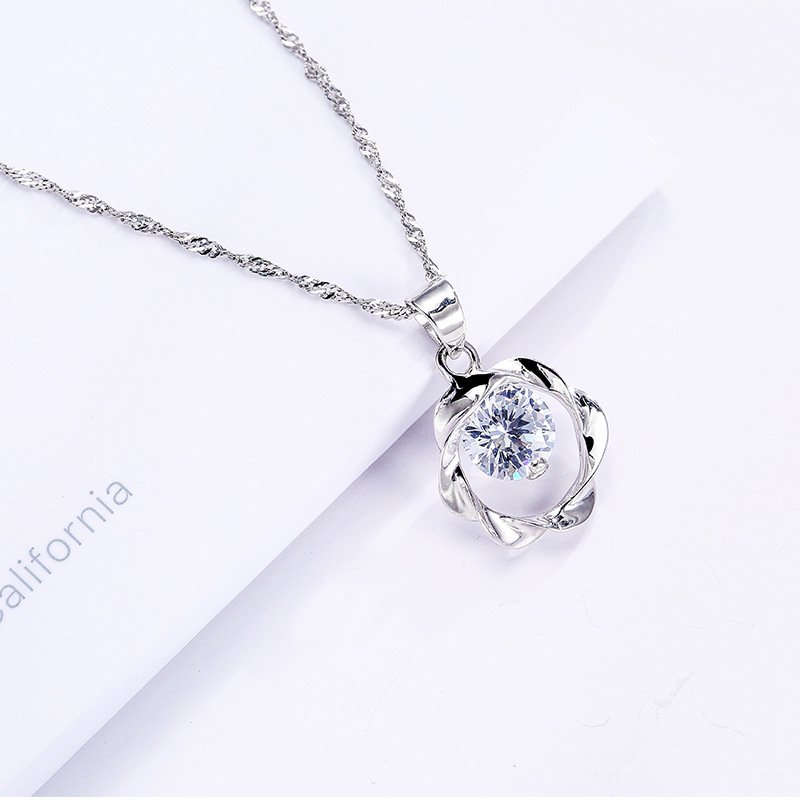 Simple Xuanlian Dance 925 Pendant Female Silver Diamond Necklace Single Silver Pendant