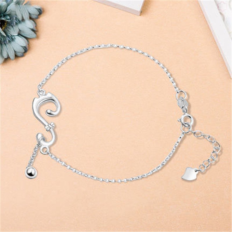 925 silver bracelet female lazy cat decoration simple multi-layer fashion jewelry niche design for girlfriend gifts